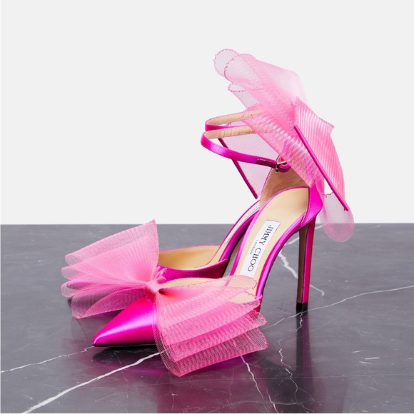 NWT Jimmy Choo Averly 100 bow trimmed pumps - Picture 2 of 3